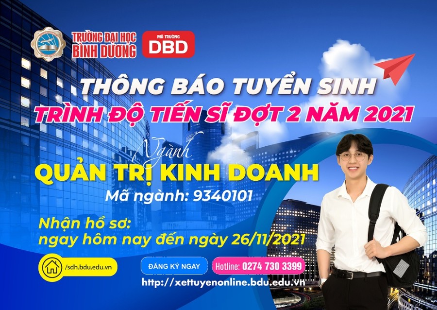 Thông báo tuyển sinh đào tạo trình độ tiến sĩ đợt 2 năm 2021