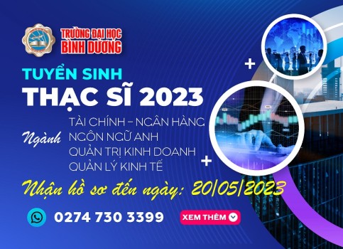 Trường Đại học Bình Dương thông báo tuyển sinh Thạc sĩ đợt 1 năm 2023